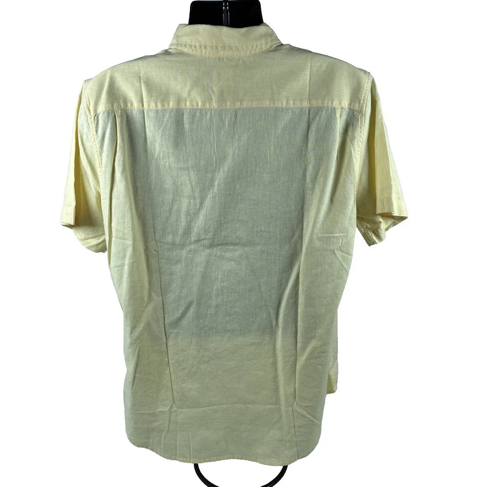 New Mens Levi's One Pocket Button Up Linen Blend Shirt Size Large Yellow NWT